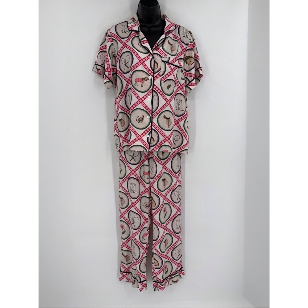 Katie Kime Saddles and Swings Country Club Pajama Set | Multi | Small